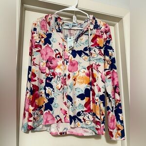 NWT Blue Sol Floral Long Sleeve Blouse